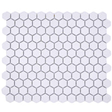 Załaduj obraz do przeglądarki galerii, Mozaika ceramiczna kolor biały mat hexagon T7
