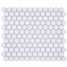 Załaduj obraz do przeglądarki galerii, Mozaika ceramiczna kolor biały mat hexagon T7