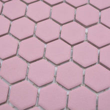 Załaduj obraz do przeglądarki galerii, Mozaika ceramiczna kolor ciemny różowy mat hexagon T 43