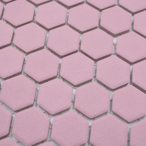 Mozaika ceramiczna kolor ciemny różowy mat hexagon T 43