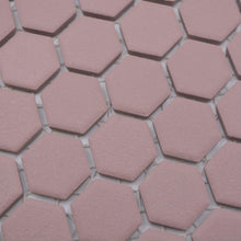 Załaduj obraz do przeglądarki galerii, Mozaika ceramiczna kolor ceglany klinkier mat hexagon T 40