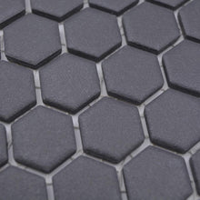 Załaduj obraz do przeglądarki galerii, Mozaika ceramiczna kolor czarny mat hexagon T 64