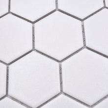 Załaduj obraz do przeglądarki galerii, Mozaika ceramiczna kolor biały mat hexagon T8
