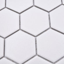 Załaduj obraz do przeglądarki galerii, Mozaika ceramiczna kolor biały mat hexagon T8