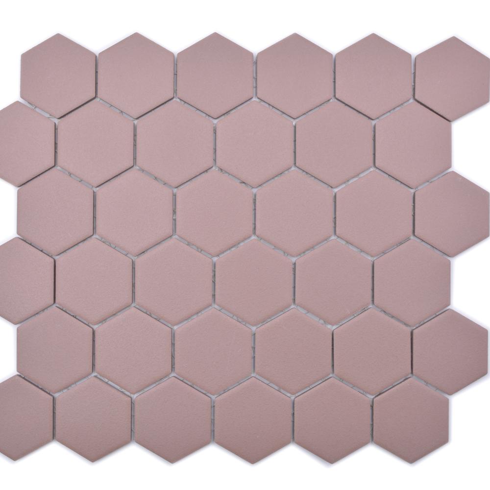 Mozaika ceramiczna kolor ceglany klinkier mat hexagon T 41