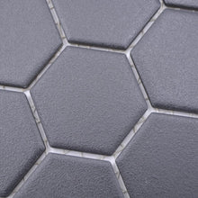 Załaduj obraz do przeglądarki galerii, Mozaika ceramiczna kolor czarny mat hexagon T 65
