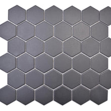 Załaduj obraz do przeglądarki galerii, Mozaika ceramiczna kolor czarny mat hexagon T 65