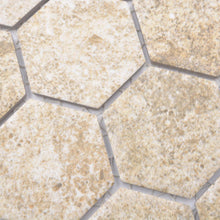 Załaduj obraz do przeglądarki galerii, Mozaika ceramiczna kolor beżowy mat hexagon