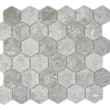 Załaduj obraz do przeglądarki galerii, Mozaika ceramiczna kolor szary mat hexagon T 166