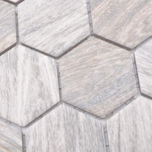Załaduj obraz do przeglądarki galerii, Mozaika ceramiczna kolor szary mat hexagon T 167