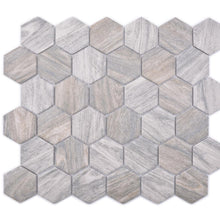 Załaduj obraz do przeglądarki galerii, Mozaika ceramiczna kolor szary mat hexagon T 167