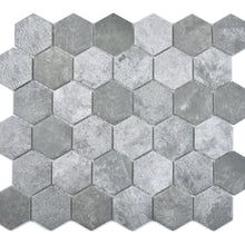 Załaduj obraz do przeglądarki galerii, Mozaika ceramiczna kolor ciemno szary mat hexagon T 42
