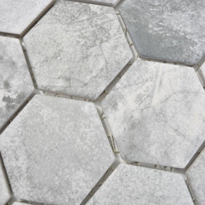 Mozaika ceramiczna kolor jasny szary mat hexagon T 99