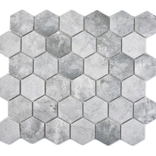 Załaduj obraz do przeglądarki galerii, Mozaika ceramiczna kolor jasny szary mat hexagon T 99
