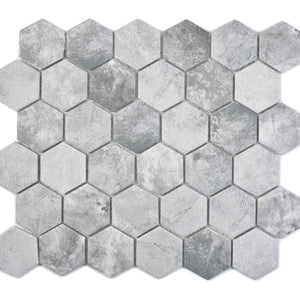 Mozaika ceramiczna kolor jasny szary mat hexagon T 99