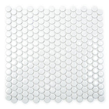 Załaduj obraz do przeglądarki galerii, Mozaika ceramiczna, penny, guzik, kółka, biała, połysk