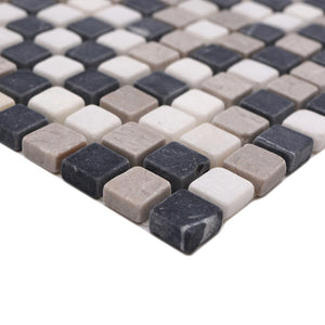Marmur kolor mix beżowy szary czarny mat mozaika kamienna