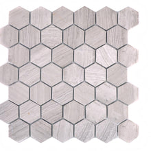 Załaduj obraz do przeglądarki galerii, Mozaika kamienna - marmur kolor szary mat hexagon T 311