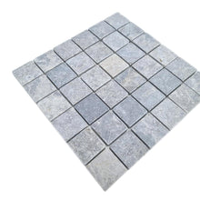 Załaduj obraz do przeglądarki galerii, Mozaika kamienna - marmur kolor jasny szary mat T 282