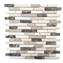 Załaduj obraz do przeglądarki galerii, Mozaika kamienna - marmur kolor brązowy beżowy mat T 225