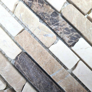 Mozaika kamienna - marmur kolor brązowy beżowy mat T 225