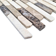 Załaduj obraz do przeglądarki galerii, Mozaika kamienna - marmur kolor brązowy beżowy mat T 225