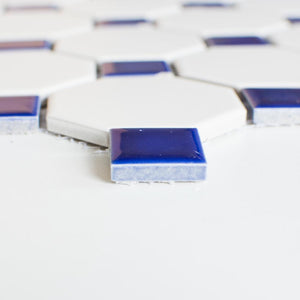 Mozaika ceramiczna kolor mix biały niebieski mat octagon T 112