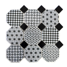 Załaduj obraz do przeglądarki galerii, Mozaika ceramiczna kolor biały połysk octagon T 26