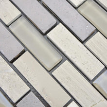 Załaduj obraz do przeglądarki galerii, Samoprzylepna mozaika mix kolor szary mat T 464