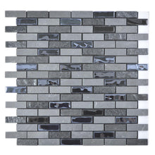 Załaduj obraz do przeglądarki galerii, Samoprzylepna mozaika mix kolor czarny mat T 420