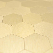 Załaduj obraz do przeglądarki galerii, Samoprzylepna mozaika mix - aluminium / kolor złoty hexagon T 477