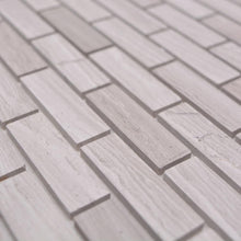 Załaduj obraz do przeglądarki galerii, Samoprzylepna mozaika kamienna - marmur kolor mix szary biały połysk T 309