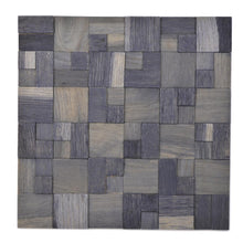 Załaduj obraz do przeglądarki galerii, Samoprzylepna mozaika drewniana kolor szary i niebieski mat T 210
