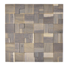Załaduj obraz do przeglądarki galerii, Samoprzylepna mozaika drewniana kolor szary i niebieski mat T 211