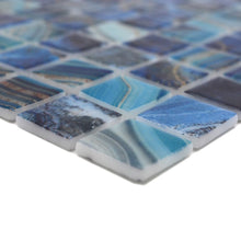Załaduj obraz do przeglądarki galerii, Kolor mix niebieski błękitny połysk mozaika szklana
