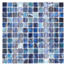 Załaduj obraz do przeglądarki galerii, Kolor mix niebieski błękitny połysk mozaika szklana
