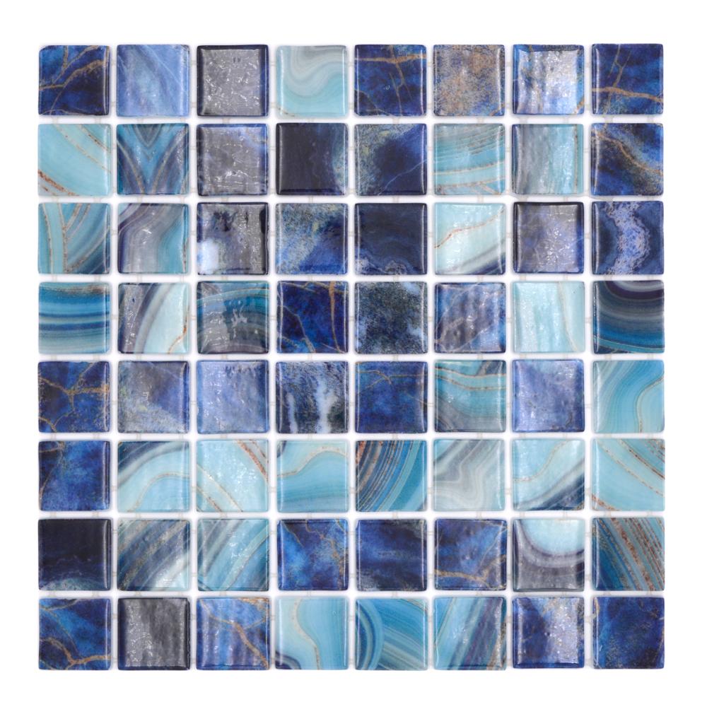 Kolor mix niebieski błękitny D5 połysk mozaika szklana