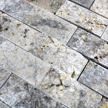 Załaduj obraz do przeglądarki galerii, Mozaika kamienna - traweryn kolor mix biały szary mat T 361