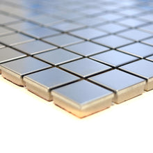 Załaduj obraz do przeglądarki galerii, Mozaika - stal nierdzewna kolor srebrny mat - mała kostka