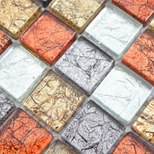 Załaduj obraz do przeglądarki galerii, Mozaika szklana kolor mix złoty srebrny czarny czerwony połysk T 612