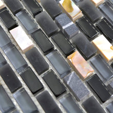 Załaduj obraz do przeglądarki galerii, Mozaika mix kolor mix czarny połysk T 437