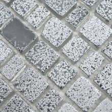 Załaduj obraz do przeglądarki galerii, Mozaika szklana kolor mix szary czarny mat T 600
