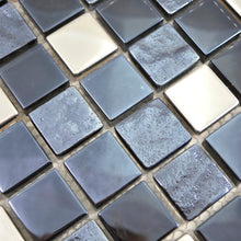 Załaduj obraz do przeglądarki galerii, Mozaika mix kolor czarny połysk T 422