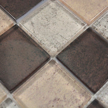 Załaduj obraz do przeglądarki galerii, Mozaika szklana kolor beżowy brązowy połysk T 555