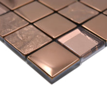 Załaduj obraz do przeglądarki galerii, Mozaika szklana kolor brązowy połysk T 569