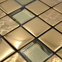 Załaduj obraz do przeglądarki galerii, Mozaika szklana kolor złoty połysk T 641 - MOZ 6601 VP