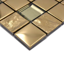 Załaduj obraz do przeglądarki galerii, Mozaika szklana kolor złoty połysk T 641 - MOZ 6601 VP
