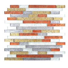 Załaduj obraz do przeglądarki galerii, Mozaika szklana kolor mix złoty srebrny czarny czerwony połysk T 614