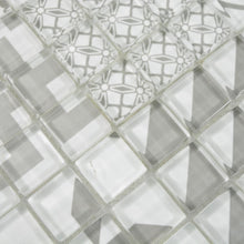 Załaduj obraz do przeglądarki galerii, Mozaika szklana kolor szary połysk T 633