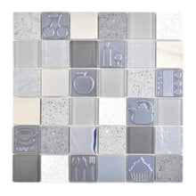 Załaduj obraz do przeglądarki galerii, Mozaika mix /mozaika - stal nierdzewna kolor mix szary połysk T 489
